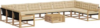 vidaXL Conjunto De Sof&aacute;s De Exterior 11 Uds. Y Beige Vidaxl