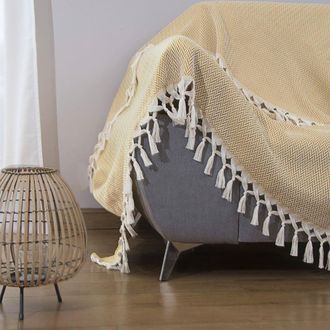 Febronie Manta plaid lana mostaza 130x170