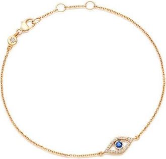 Astley Clarke Solid Gold Sapphire Evil Eye Lab Grown Diamond Bracelet at Nordstrom