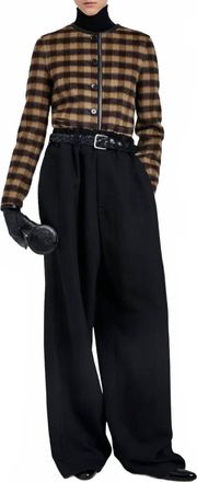 Proenza Schouler Helene Plaid Jacket In Khaki Multi