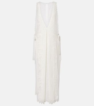 Farm Rio Sea Flowers embroidered cotton cover-up