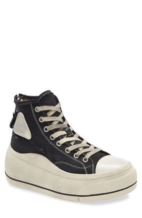 R13 Platform High Top Sneaker in Black at Nordstrom, Size 10