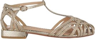 Alma En Pena Flat Sandals, female, Yellow, 7 UK, Clogs rhinestone details