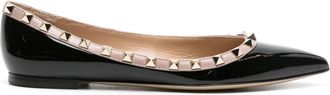 Valentino Garavani Rockstud leather ballerina shoes - women - Calf Leather/Calf Leather/Calf Leather - 39 - Black