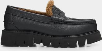 Pedro Garcia Sebas Shearling-Lined Leather Loafers