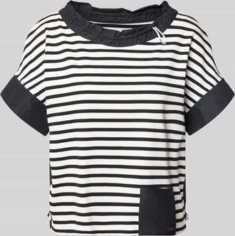 Marc Cain T-Shirt mit Rundhalsausschnitt und Kordelzug in Black, Gr&ouml;&szlig;e 36