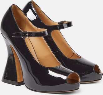 Maison Margiela Patent leather peep-toe Mary Jane pumps