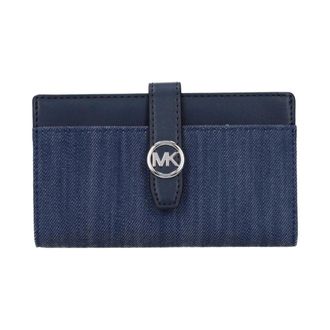 Michael Kors Wallets & Cardholders, female, Blue, Size: ONE SIZE Fabric Wallet with Multiple Card Slots and Coin Pocket
