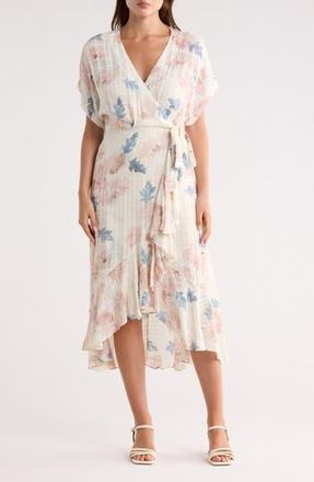 Lovestitch High Low Wrap Dress in Mocha/Teal at Nordstrom Rack, Size Medium