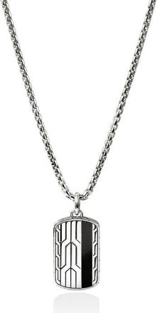 John Hardy Icon 50 Tag Pendant Necklace in Black Onyx at Nordstrom, Size 22