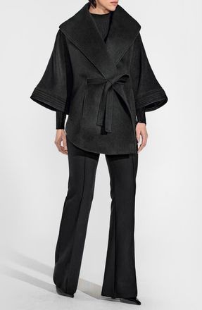 Sentaler Baby Alpaca & Wool Cape in Black at Nordstrom