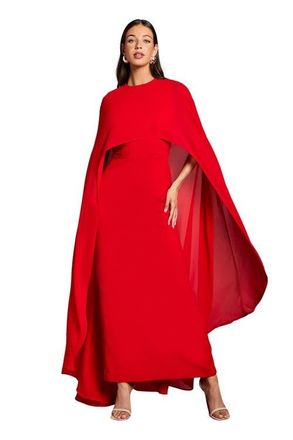 Coast Cape Sleeve Maxi Dress in Red at Nordstrom, Size 10