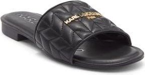 Karl Lagerfeld Cati Quilted Slide Sandal in Black at Nordstrom Rack, Size 8.5