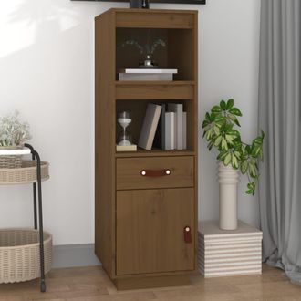 vidaXL Vidaxl - Aparador Alto Madera Maciza De Pino Marr&oacute;n Miel 34x40x108,5 Cm