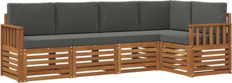 vidaXL Conjunto De Sof&aacute;s De Exterior 5 Uds. Natural Y Antracita Vidaxl