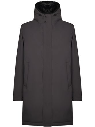 Herno Plush Faux-Fur Hooded Matte Coat