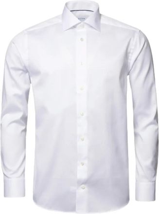 Eton Witte Twill Overhemd Slim Fit - Heren - Zakelijke Overhemden - Wit - XL - Overhemden