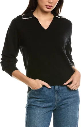 Brodie Pearl Collar Wool & Cashmere-Blend Polo Sweater