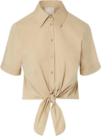 Liu Jo Camicia con nodo - Dames - Overhemden - Bruin - M - Leer - Overhemden