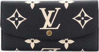 Louis Vuitton Portafoglio Emilie piccolo in pelle Monogram Empreinte Giant bicolore - Nero