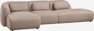 Sklum Sof&aacute; Modular Chaise Longue Izquierdo De 3 Piezas Con Div&aacute;n Derecho En Chenilla Coquette Sklum