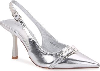 Berness Coraline Pointed Toe Slingback Pump in Silver at Nordstrom Rack, Size 7.5