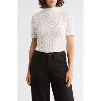 Sanctuary Mock Neck Lace Top in Scone at Nordstrom Rack, Size X-Small