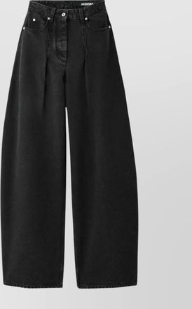 Jacquemus denim mid-rise curved wide-leg jeans