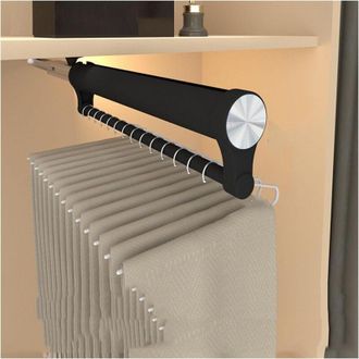 OEM Perchero Extensible - Percha Deslizante Para Pantalones, 34 Cm (13,5 Pulgadas), Negro, Fabricado En Acero Resistente