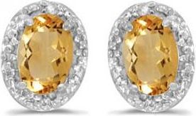 Allurez Diamond and Citrine Earrings 14k White Gold (0.90ct)