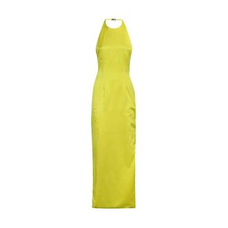 GCDS Elegant Strapless Dress with Side Slit - Dames - Maxi kleedjes - Geel - XS - Polyester - Kleedjes