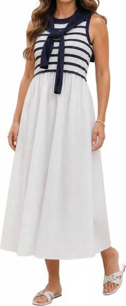 Entro Over The Shoulder Dress In Navy