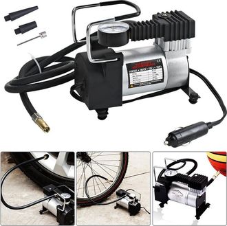 Trade Shop Trade Shop - Mini Compressore Aria Portatile Auto 12v 140psi 3 Connettori Bici Gonfiabili