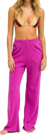 Aviator Nation Wide Leg Pocket Sweatpants In Magenta
