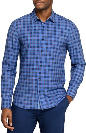 ConStruct Check Woven Long Sleeve Basic in Navy/blue at Nordstrom, Size Xx-Large