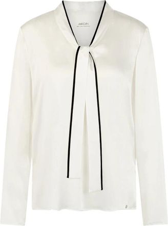Marc Cain Relaxed Zijde-mix Blouse - Dames - Blouses - Beige - XL - Overhemden