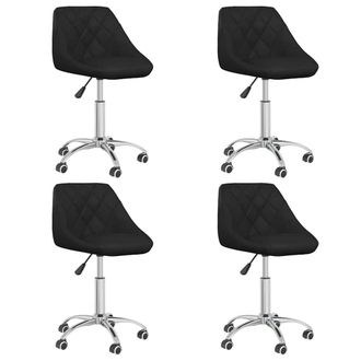 vidaXL Vidaxl - Sillas De Comedor Giratorias 4 Unidades Cuero Sint&eacute;tico Negro
