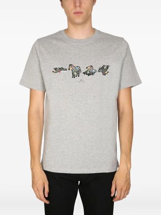 Paul Smith T-shirt met zebraprint - Grijs