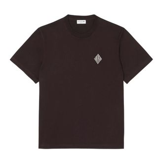 Lacoste T-Shirts, male, Brown, Size: S Classic Fit Crew Neck T-Shirt