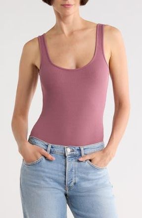 L'agence Nica Scoop Neck Tank Bodysuit in Deep Mauve at Nordstrom Rack, Size Xx-Large