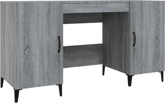 vidaXL Escritorio De Madera Contrachapada Gris Sonoma 140x50x75 Cm Vidaxl