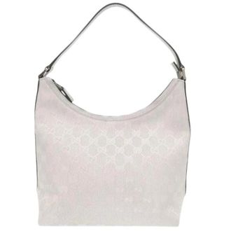 Gucci Pre-owned Canvas Shoulder Bag - Dames - Pre-owned - Wit - Maat: ONE Size Leer
