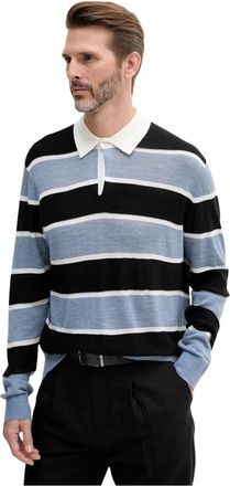 A|X Armani Exchange Trui met opstaande kraag van wol - Heren - Ronde hals truien - Blauw - L - Wol - Truien & Vesten