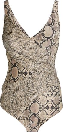 Gottex Multi Python Shaped Surplice One Piece Swimsuit Size L