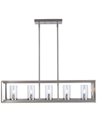 Jonathan Y Designs Jonathan Y Designs Anna 38 5 Linear 5 Light Metal Glass Led Pendant