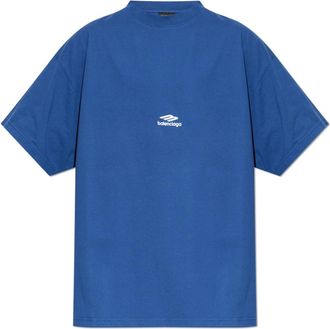 Balenciaga 3B Sports Icon Oversized T-shirt - Heren - T-shirts - Blauw - M - Katoen - Tops