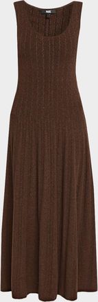 Paige Madeline Metallic Ribbed Midi Dress