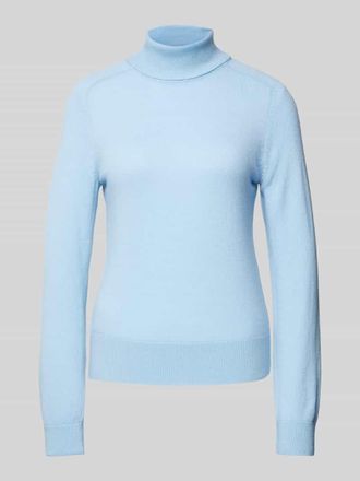 Comma Slim Fit Rollkragenpullover aus Woll-Kaschmir-Mix in Bleu, Gr&ouml;&szlig;e 46