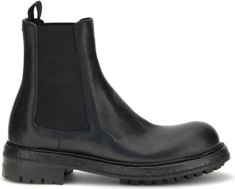Dolce & Gabbana Beatles Enkellaarsjes - Heren - Chelseaboots - Zwart - 40 EU - Leer - Schoenen