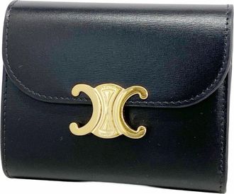Celine Black Leather Wallet (Bi-Fold) (Pre-Owned)